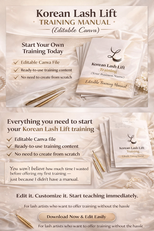 Korean Lash Lift Training Manual Walkthrough: Launch Your Own 1:1 Training