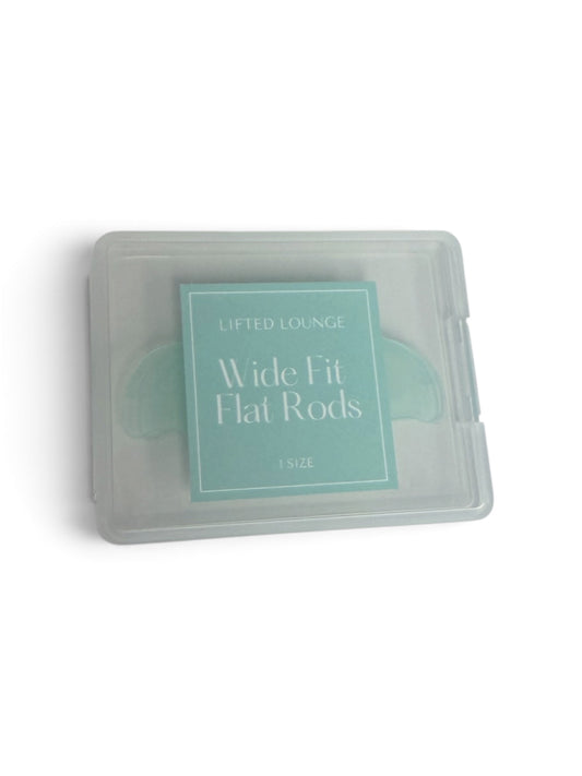 Wide Fit Flat Rods in mint for Korean lash lift softening by Lifted Lounge