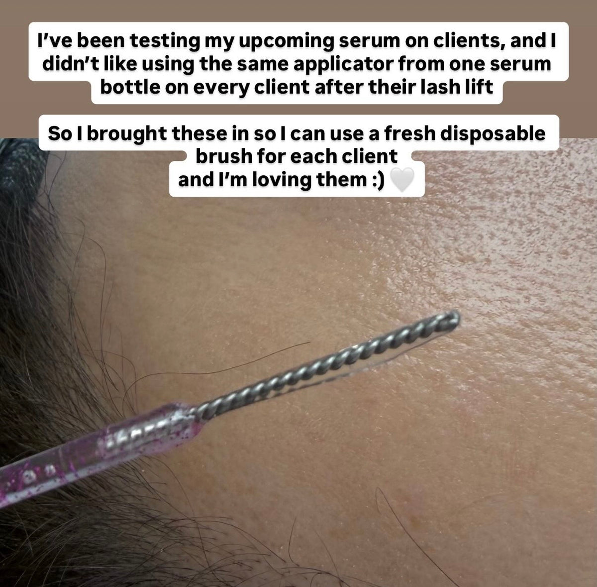 Disposable Serum Brush for applying lash serum and finishing gel by Lifted Lounge