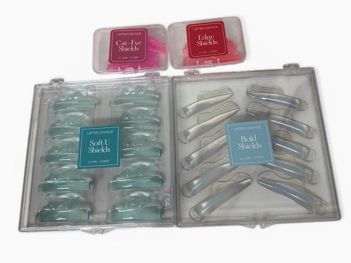 A) Korean lash lift shields set - Korean lash lift product by Lifted Lounge