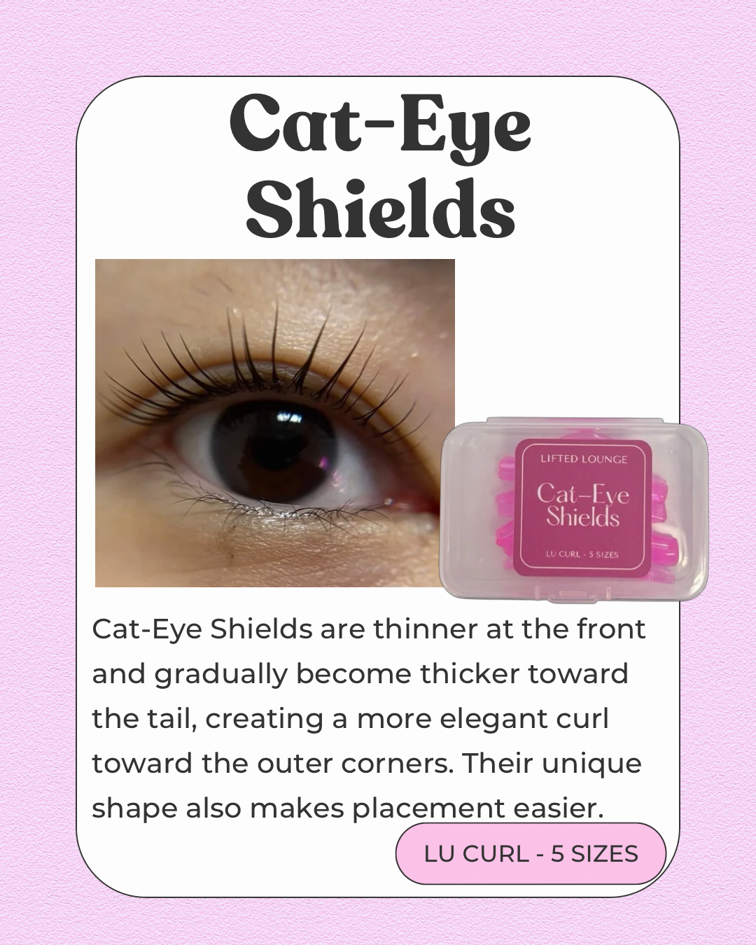 Cat-eye no-glue shields - product front view - by Lifted Lounge