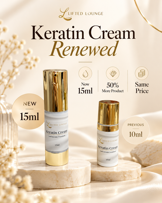 Keratin Cream renewed: now 15ml, 50% more product, same price. New 15ml bottle next to the previous 10ml