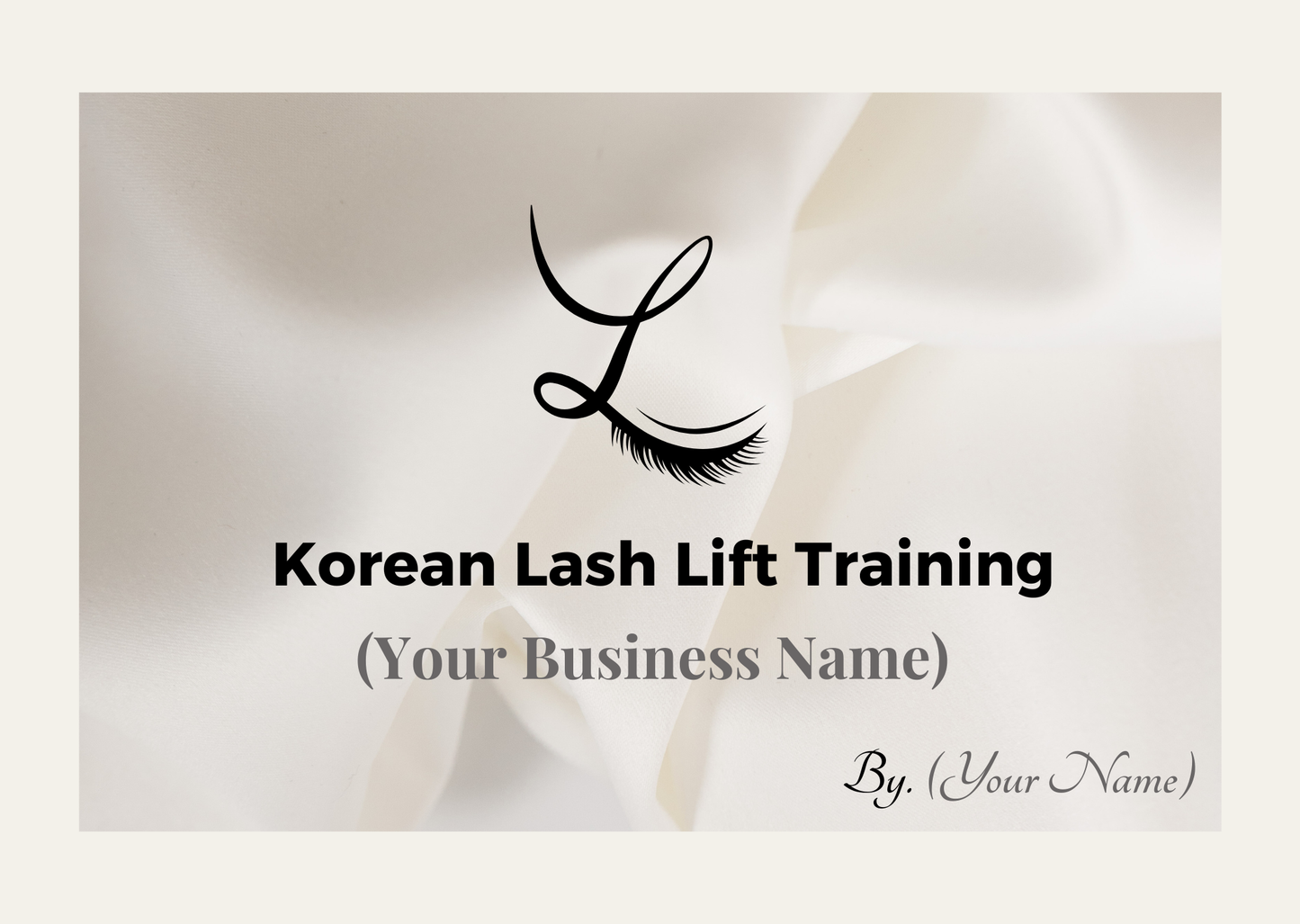 Korean Lash Lift Training Manual Template - product front view - by Lifted Lounge