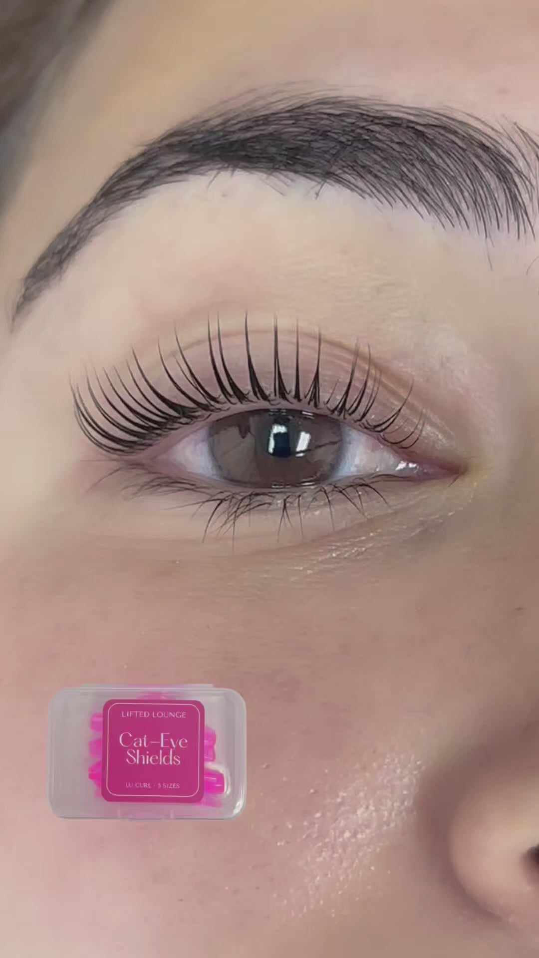 Lifted lashes after a Korean lash lift, video by Lifted Lounge
